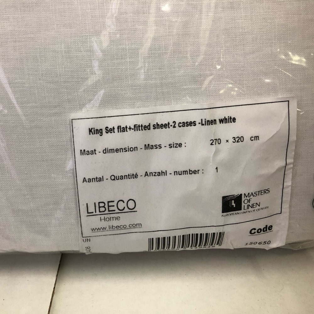 Libeco Home King Sheet Set White Belgian Linen - Picture 5 of 5